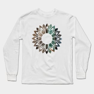 Distressed Wood Flower Long Sleeve T-Shirt